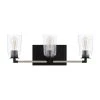 Walsh 24 in. 3-Light Matte Black Rustic Farmhouse Bathroom Vanity Light with Bleached Oak Accents and Clear Glass Shades by Home Decorators Collection -Outlet Home Decorators Collection Store matte black with bleached oak home decorators collection vanity lighting 1025hdcmbdi 64 1000