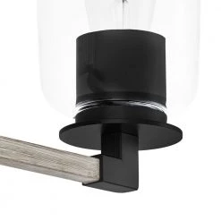 Walsh 24 in. 3-Light Matte Black Rustic Farmhouse Bathroom Vanity Light with Bleached Oak Accents and Clear Glass Shades by Home Decorators Collection -Outlet Home Decorators Collection Store matte black with bleached oak home decorators collection vanity lighting 1025hdcmbdi a0 1000