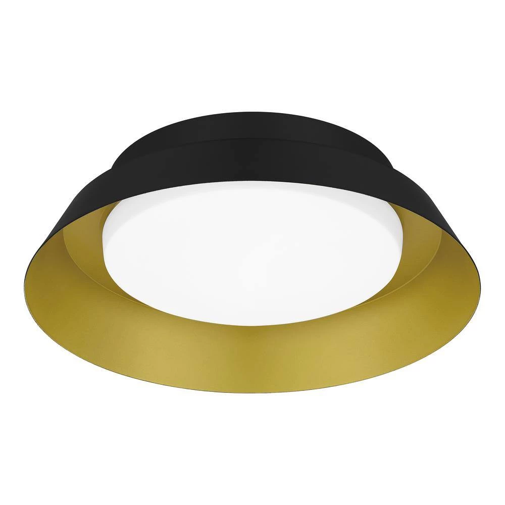 Delaney 13 in. Matte Black with Brushed Gold LED Flush Mount by Home Decorators Collection 11 Delaney 13 in. Matte Black with Brushed Gold LED Flush Mount by Home Decorators Collection - Image 9
