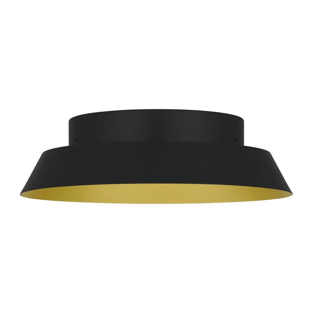 Delaney 13 in. Matte Black with Brushed Gold LED Flush Mount by Home Decorators Collection 10 Delaney 13 in. Matte Black with Brushed Gold LED Flush Mount by Home Decorators Collection - Image 8