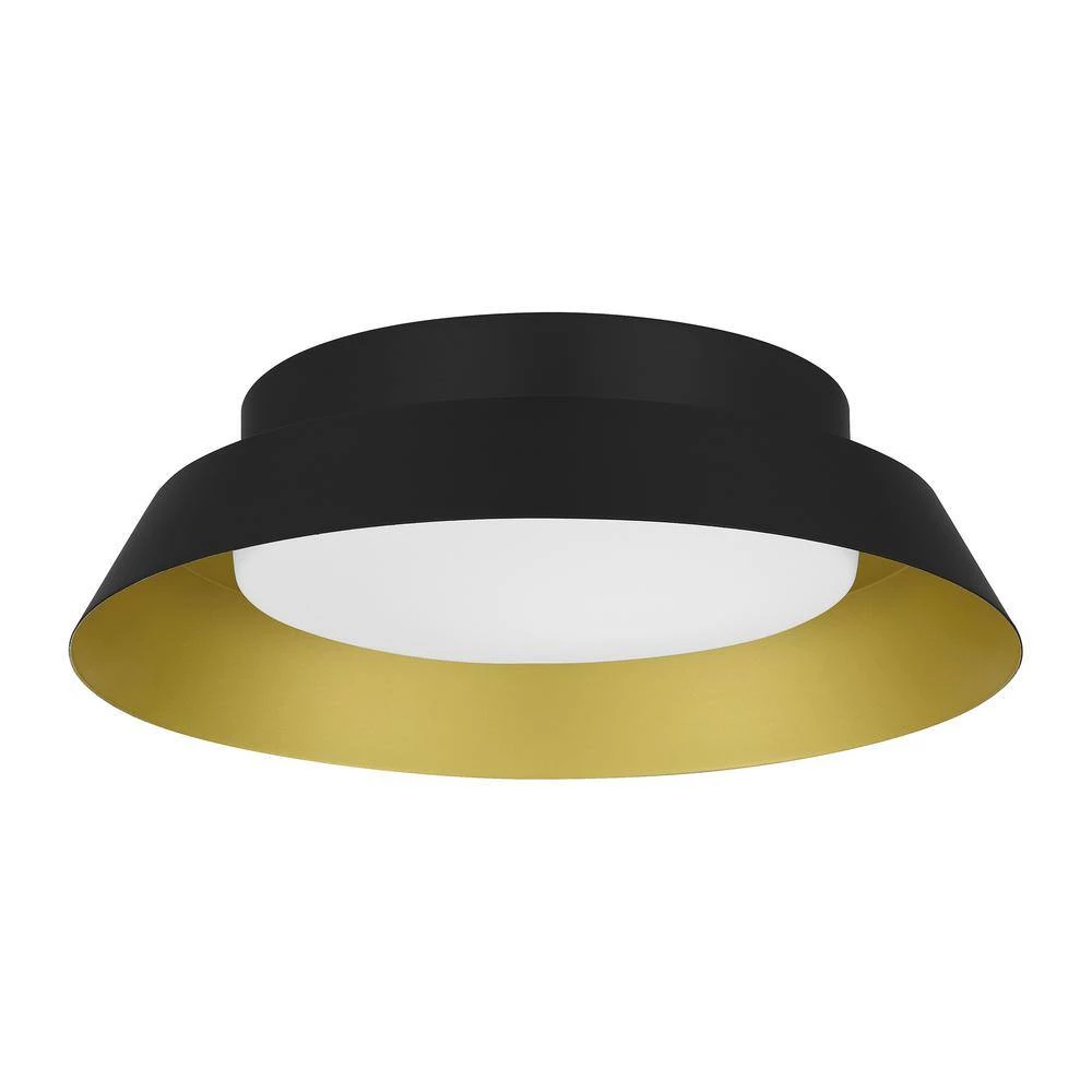 Delaney 13 in. Matte Black with Brushed Gold LED Flush Mount by Home Decorators Collection 9 Delaney 13 in. Matte Black with Brushed Gold LED Flush Mount by Home Decorators Collection - Image 7