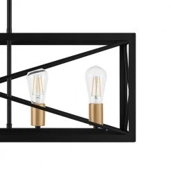 Harwood 5-Light Matte Black with Old Satin Brass Accents Island Pendant by Home Decorators Collection -Outlet Home Decorators Collection Store matte black with old satin brass accents home decorators collection chandeliers hb3688 43 40 1000