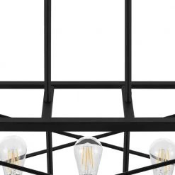Harwood 5-Light Matte Black with Old Satin Brass Accents Island Pendant by Home Decorators Collection -Outlet Home Decorators Collection Store matte black with old satin brass accents home decorators collection chandeliers hb3688 43 a0 1000
