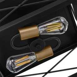 12.5 in. Harwood 2-Light Matte Black with Old Satin Brass Accents Ceiling Light Flush Mount by Home Decorators Collection -Outlet Home Decorators Collection Store matte black with old satin brass accents home decorators collection flush mount lights hb3689 43 1d 1000