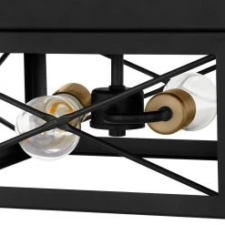 12.5 in. Harwood 2-Light Matte Black with Old Satin Brass Accents Ceiling Light Flush Mount by Home Decorators Collection -Outlet Home Decorators Collection Store matte black with old satin brass accents home decorators collection flush mount lights hb3689 43 a0 1000