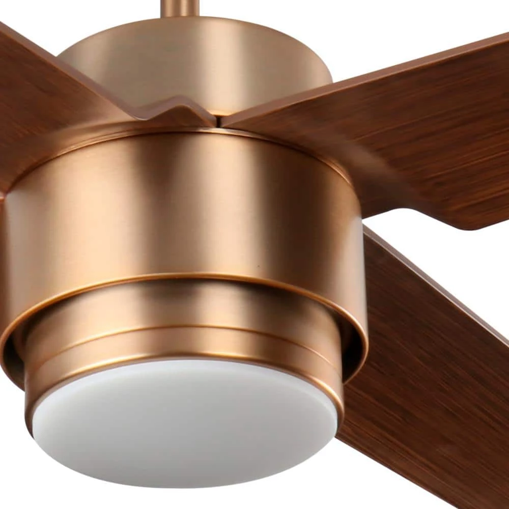 Dinton 52 in. Matte Brass Outdoor Ceiling Fan with White Color Changing Integrated LED Light Kit and Remote Control by Home Decorators Collection 7 Dinton 52 in. Matte Brass Outdoor Ceiling Fan with White Color Changing Integrated LED Light Kit and Remote Control by Home Decorators Collection - Image 5