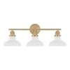 Rockwood 24 in. 3-Light Gold Bathroom Vanity Light by Home Decorators Collection -Outlet Home Decorators Collection Store matte brass home decorators collection vanity lighting 65200 64 1000
