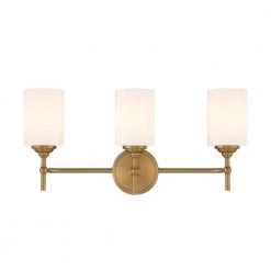 Ayelen 3-Light Matte Brass Modern Bathroom Vanity Light with Opal White Glass by Home Decorators Collection -Outlet Home Decorators Collection Store matte brass with opal glass home decorators collection vanity lighting 39109 hbbw 77 1000