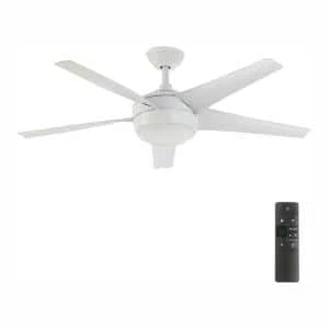 Windward IV 52 in. Indoor LED Matte White Ceiling Fan with Dimmable Light Kit, Remote Control and Reversible Motor by Home Decorators Collection 3 Windward IV 52 in. Indoor LED Matte White Ceiling Fan with Dimmable Light Kit, Remote Control and Reversible Motor by Home Decorators Collection