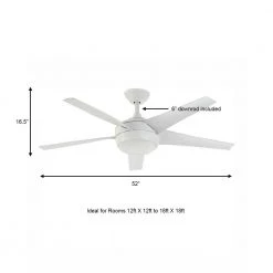 Windward IV 52 in. Indoor LED Matte White Ceiling Fan with Dimmable Light Kit, Remote Control and Reversible Motor by Home Decorators Collection 13 Windward IV 52 in. Indoor LED Matte White Ceiling Fan with Dimmable Light Kit, Remote Control and Reversible Motor by Home Decorators Collection -Outlet Home Decorators Collection Store matte white home decorators collection ceiling fans with lights 26662 a0 1000