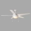 Windward 52 in. Integrated LED Indoor/Outdoor Matte White Ceiling Fan with Light Kit by Home Decorators Collection -Outlet Home Decorators Collection Store matte white home decorators collection ceiling fans with lights 51662 64 1000