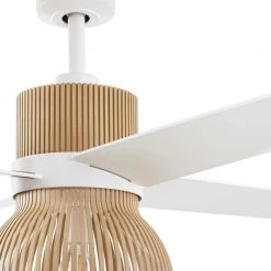 Savannah 52 in. Indoor LED Matte White Dry Rated Ceiling Fan with 4 Reversible Blades, Light Kit and Remote Control by Home Decorators Collection -Outlet Home Decorators Collection Store matte white home decorators collection ceiling fans with lights 52027 40 1000