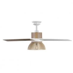 Savannah 52 in. Indoor LED Matte White Dry Rated Ceiling Fan with 4 Reversible Blades, Light Kit and Remote Control by Home Decorators Collection -Outlet Home Decorators Collection Store matte white home decorators collection ceiling fans with lights 52027 d4 1000