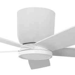 Britton 52 in. Integrated LED Indoor Matte White Ceiling Fan with Light Kit and Remote Control by Home Decorators Collection -Outlet Home Decorators Collection Store matte white home decorators collection ceiling fans with lights sw19110 mwh 66 1000
