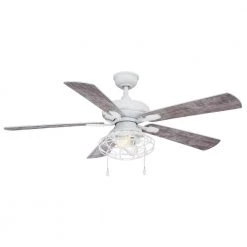 Ellard 52 in. Matte White LED Smart Ceiling Fan with Light and Hubspace Remote Control works with Google and Alexa by Home Decorators Collection