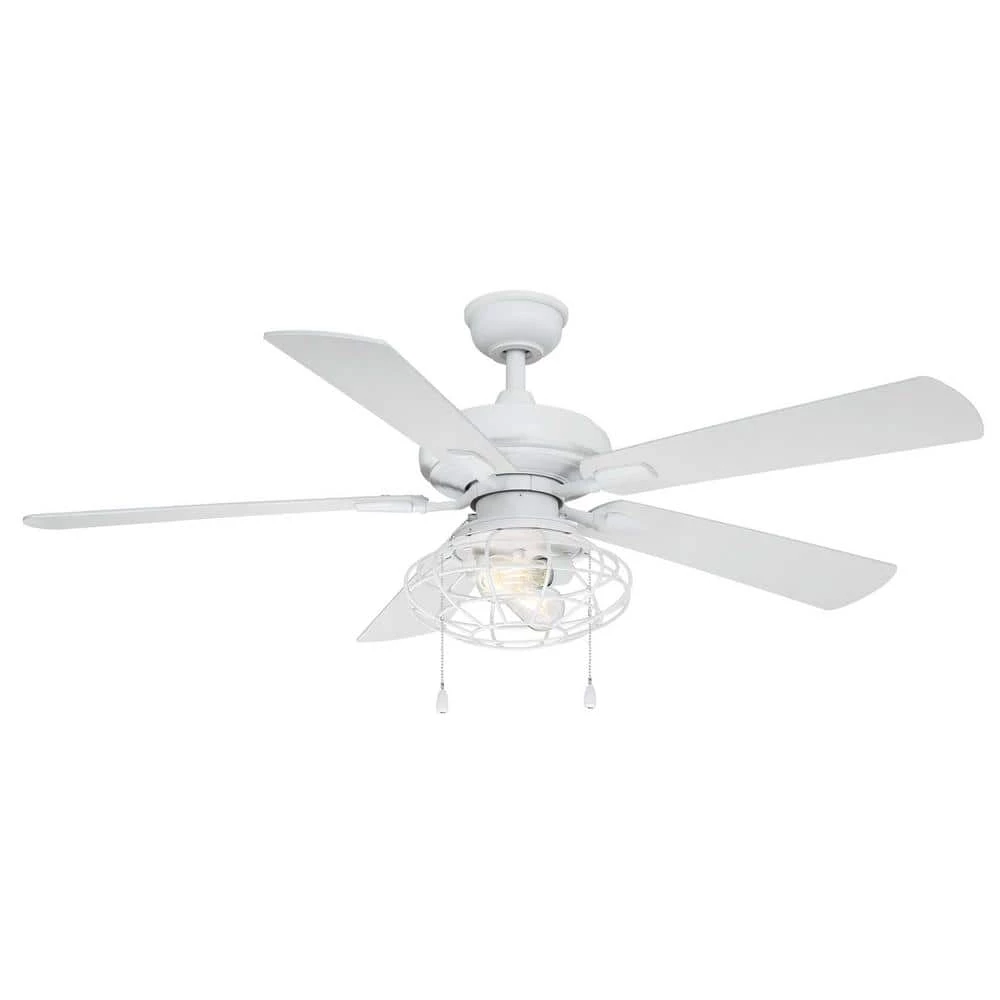 Ellard 52 in. Matte White LED Smart Ceiling Fan with Light and Hubspace Remote Control works with Google and Alexa by Home Decorators Collection 6 Ellard 52 in. Matte White LED Smart Ceiling Fan with Light and Hubspace Remote Control works with Google and Alexa by Home Decorators Collection - Image 4