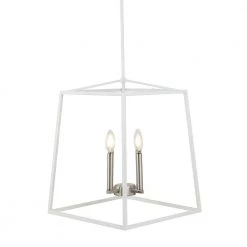 16 in. W 4-Light Matte White Cage Pendant by Home Decorators Collection 19 16 in. W 4-Light Matte White Cage Pendant by Home Decorators Collection -Outlet Home Decorators Collection Store matte white home decorators collection chandeliers kvv9904ax 01 4f 1000