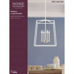 16 in. W 4-Light Matte White Cage Pendant by Home Decorators Collection 23 16 in. W 4-Light Matte White Cage Pendant by Home Decorators Collection -Outlet Home Decorators Collection Store matte white home decorators collection chandeliers kvv9904ax 01 76 1000