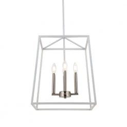 16 in. W 4-Light Matte White Cage Pendant by Home Decorators Collection 18 16 in. W 4-Light Matte White Cage Pendant by Home Decorators Collection -Outlet Home Decorators Collection Store matte white home decorators collection chandeliers kvv9904ax 01 c3 1000