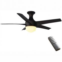 Tuxford 44 in. LED Indoor Mediterranean Bronze Ceiling Fan with Light Kit and Remote Control by Home Decorators Collection