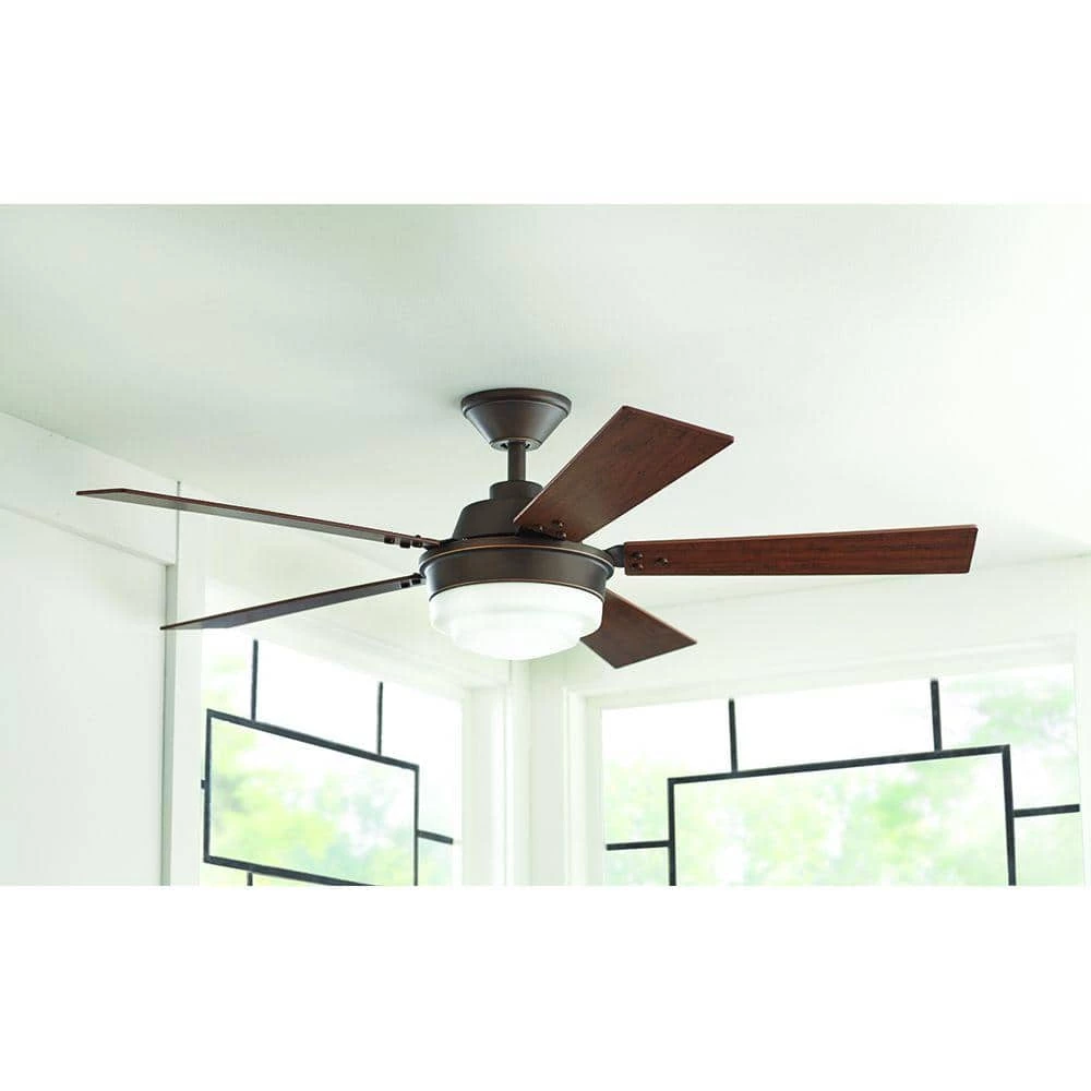 Emswell 52 in. LED Indoor Mediterranean Bronze Ceiling Fan with Light Kit and Remote Control by Home Decorators Collection 4 Emswell 52 in. LED Indoor Mediterranean Bronze Ceiling Fan with Light Kit and Remote Control by Home Decorators Collection - Image 2