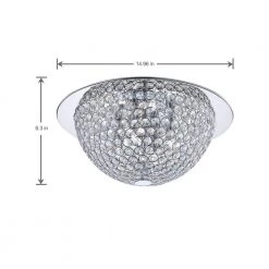 Mosby 15 in. 3-Light Mirrored Stainless Steel Flush Mount with Clear Crystal Accents by Home Decorators Collection -Outlet Home Decorators Collection Store mirrored stainless steel home decorators collection flush mount lights 16818 31 1000