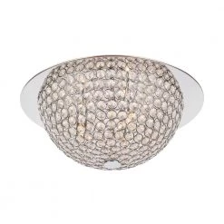 Mosby 15 in. 3-Light Mirrored Stainless Steel Flush Mount with Clear Crystal Accents by Home Decorators Collection