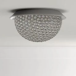 Mosby 15 in. 3-Light Mirrored Stainless Steel Flush Mount with Clear Crystal Accents by Home Decorators Collection -Outlet Home Decorators Collection Store mirrored stainless steel home decorators collection flush mount lights 16818 66 1000