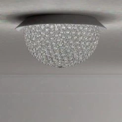 Mosby 15 in. 3-Light Mirrored Stainless Steel Flush Mount with Clear Crystal Accents by Home Decorators Collection -Outlet Home Decorators Collection Store mirrored stainless steel home decorators collection flush mount lights 16818 76 1000