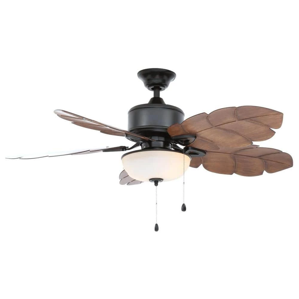 Palm Cove 52 in. Indoor/Outdoor LED Natural Iron Ceiling Fan with Light Kit, Downrod and Reversible Motor by Home Decorators Collection 3 Palm Cove 52 in. Indoor/Outdoor LED Natural Iron Ceiling Fan with Light Kit, Downrod and Reversible Motor by Home Decorators Collection
