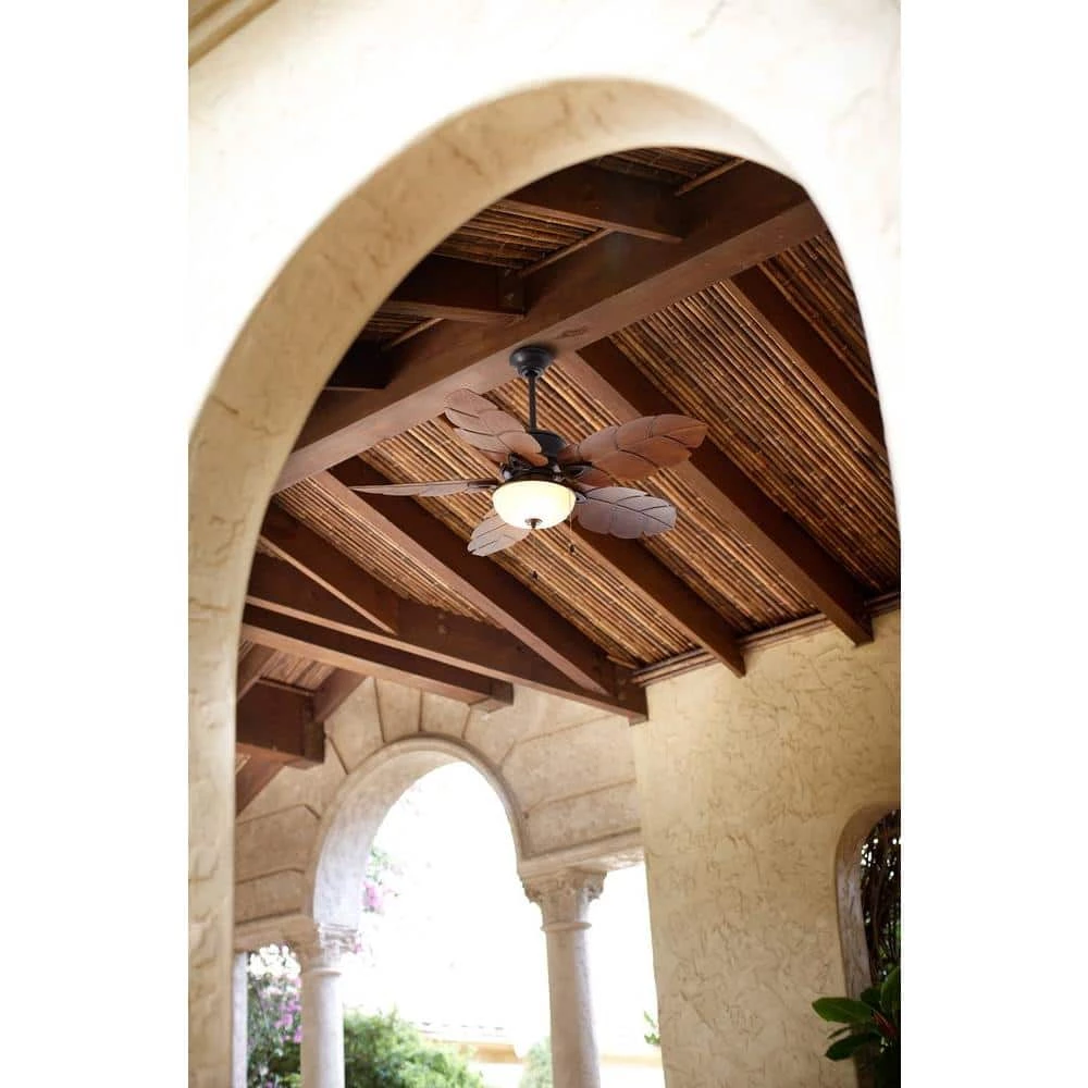 Palm Cove 52 in. Indoor/Outdoor LED Natural Iron Ceiling Fan with Light Kit, Downrod and Reversible Motor by Home Decorators Collection 8 Palm Cove 52 in. Indoor/Outdoor LED Natural Iron Ceiling Fan with Light Kit, Downrod and Reversible Motor by Home Decorators Collection - Image 6