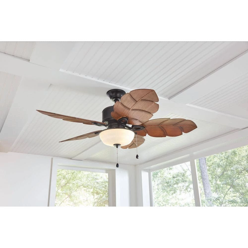 Palm Cove 52 in. Indoor/Outdoor LED Natural Iron Ceiling Fan with Light Kit, Downrod and Reversible Motor by Home Decorators Collection 16 Palm Cove 52 in. Indoor/Outdoor LED Natural Iron Ceiling Fan with Light Kit, Downrod and Reversible Motor by Home Decorators Collection - Image 14