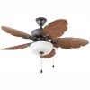 Palm Cove 44 in. Indoor/Outdoor LED Natural Iron Ceiling Fan with Light Kit, Downrod and Reversible Motor by Home Decorators Collection 2 Palm Cove 44 in. Indoor/Outdoor LED Natural Iron Ceiling Fan with Light Kit, Downrod and Reversible Motor by Home Decorators Collection -Outlet Home Decorators Collection Store natural iron home decorators collection ceiling fans with lights 51544 64 1000