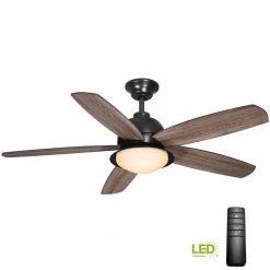 Ackerly 52 in. Indoor/Outdoor Integrated LED Natural Iron Damp Rated Ceiling Fan with Light Kit and Remote Control by Home Decorators Collection -Outlet Home Decorators Collection Store natural iron home decorators collection ceiling fans with lights 56014 1d 1000