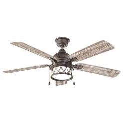 Artshire 52 in. Integrated LED Indoor/Outdoor Natural Iron Ceiling Fan with Light Kit by Home Decorators Collection