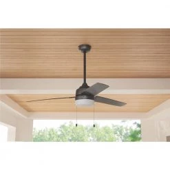 Carrington II 60 in. LED Indoor/Outdoor Natural Iron Ceiling Fan with Light by Home Decorators Collection -Outlet Home Decorators Collection Store natural iron home decorators collection ceiling fans with lights yg419b ni 31 1000
