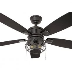 Aldenshire 52 in. LED Indoor/Outdoor Natural Iron Ceiling Fan with Light Kit by Home Decorators Collection -Outlet Home Decorators Collection Store natural iron home decorators collection ceiling fans with lights yg726 ni 1d 1000