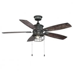 Aldenshire 52 in. LED Indoor/Outdoor Natural Iron Ceiling Fan with Light Kit by Home Decorators Collection -Outlet Home Decorators Collection Store natural iron home decorators collection ceiling fans with lights yg726 ni 31 1000