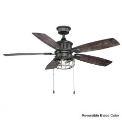 Aldenshire 52 in. LED Indoor/Outdoor Natural Iron Ceiling Fan with Light Kit by Home Decorators Collection -Outlet Home Decorators Collection Store natural iron home decorators collection ceiling fans with lights yg726 ni 44 1000
