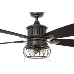Aldenshire 52 in. LED Indoor/Outdoor Natural Iron Ceiling Fan with Light Kit by Home Decorators Collection -Outlet Home Decorators Collection Store natural iron home decorators collection ceiling fans with lights yg726 ni 77 1000