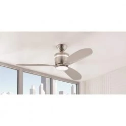 Federigo 48 in. Integrated LED Indoor Nickel Ceiling Fan with Light Kit and Remote Control by Home Decorators Collection -Outlet Home Decorators Collection Store nickel home decorators collection ceiling fans with lights sw1618bn a0 1000