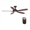 Petersford 52 in. Integrated LED Indoor Oil Rubbed Bronze Ceiling Fan with Light Kit and Remote Control by Home Decorators Collection