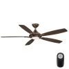 Petersford 56 in. Integrated LED Indoor Oil Rubbed Bronze Ceiling Fan with Light Kit and Remote Control by Home Decorators Collection -Outlet Home Decorators Collection Store oil rubbed bronze home decorators collection ceiling fans with lights 24626 64 1000