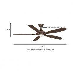 Petersford 56 in. Integrated LED Indoor Oil Rubbed Bronze Ceiling Fan with Light Kit and Remote Control by Home Decorators Collection -Outlet Home Decorators Collection Store oil rubbed bronze home decorators collection ceiling fans with lights 24626 a0 1000