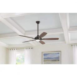 Petersford 56 in. Integrated LED Indoor Oil Rubbed Bronze Ceiling Fan with Light Kit and Remote Control by Home Decorators Collection -Outlet Home Decorators Collection Store oil rubbed bronze home decorators collection ceiling fans with lights 24626 e1 1000