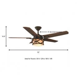 Copley 52 in. Indoor/Outdoor LED Oil Rubbed Bronze Ceiling Fan with Light Kit, Downrod, Remote and Reversible Blades by Home Decorators Collection -Outlet Home Decorators Collection Store oil rubbed bronze home decorators collection ceiling fans with lights 51504 a0 1000