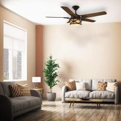 Copley 52 in. Indoor/Outdoor LED Oil Rubbed Bronze Ceiling Fan with Light Kit, Downrod, Remote and Reversible Blades by Home Decorators Collection -Outlet Home Decorators Collection Store oil rubbed bronze home decorators collection ceiling fans with lights 51504 e1 1000