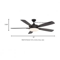 Anselm 54 in. Integrated LED Indoor Oil Rubbed Bronze Ceiling Fan with Light Kit and Remote Control by Home Decorators Collection -Outlet Home Decorators Collection Store oil rubbed bronze home decorators collection ceiling fans with lights sw1478 54inorb a0 1000