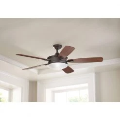 Daylesford 52 in. LED Indoor Oil Rubbed Bronze Ceiling Fan with Light Kit and Remote Control by Home Decorators Collection -Outlet Home Decorators Collection Store oil rubbed bronze home decorators collection ceiling fans with lights sw1478orb 40 1000