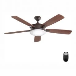Daylesford 52 in. LED Indoor Oil Rubbed Bronze Ceiling Fan with Light Kit and Remote Control by Home Decorators Collection